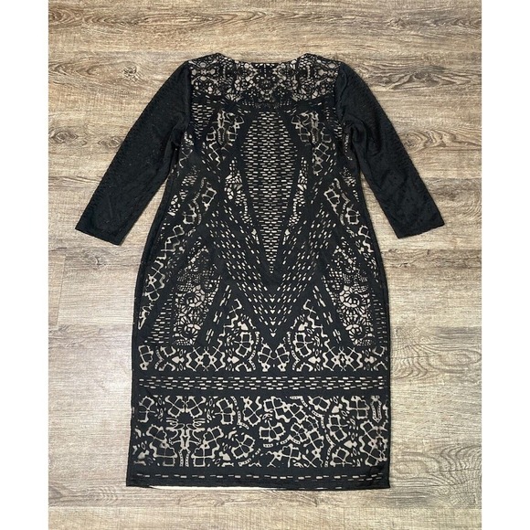 Jessica Simpson Maternity Overlay Dress Black Cocktail Party 3/4 Sleeve Size PS - Picture 8 of 8